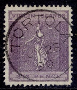 BRITISH VIRGIN ISLANDS QV SG39, 6d deep violet, VERY FINE USED. Cat £55. CDS