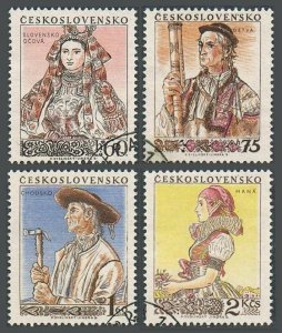 Czechoslovakia 707-710,CTO.Michel 921-924. Regional Costumes,1955.