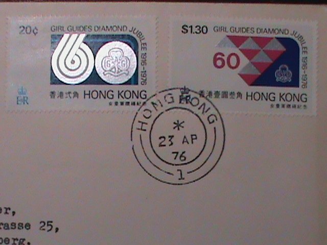 HONG KONG-1976-SC# 328-9--CV118- 60TH ANNIV-H.K. GIRLGUIDES-FDC-VF-49 YEARS OLD