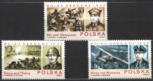 Poland 1987 MNH Stamps Scott 2824-2826 Battles of 1939 Second World War II Airpl