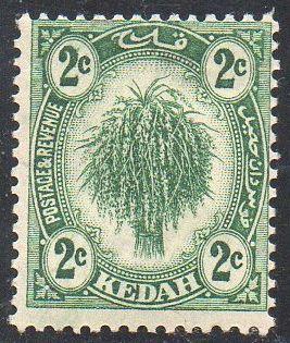 Kedah 1921 2c dull green MH