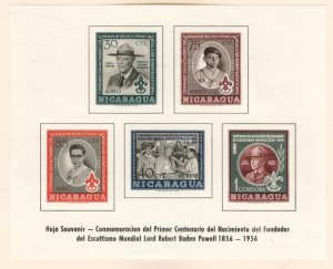 Nicaragua Scott C386 A 1956 MH* Scouting Souvenir sheet