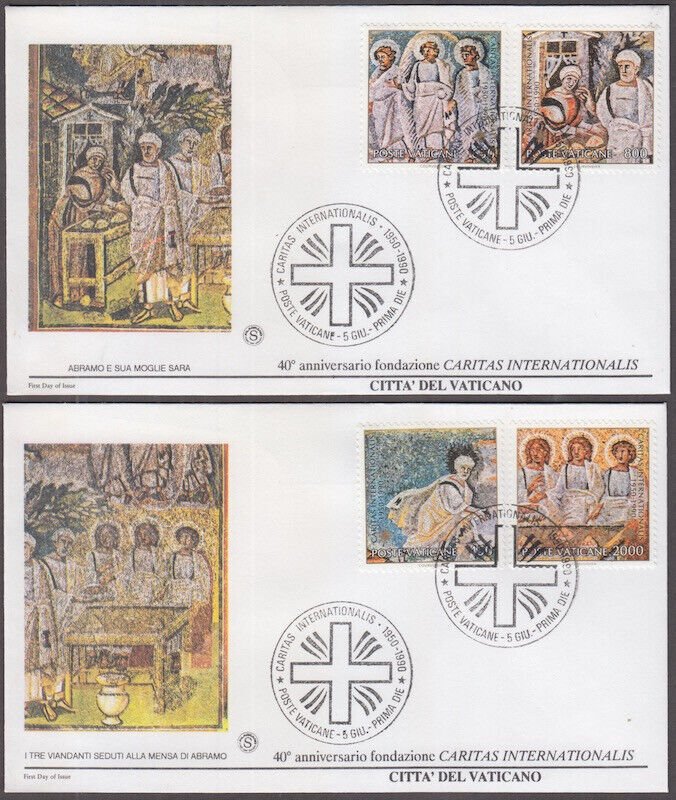 VATICAN Sc #853-56 FDC X 4 DIFF  - VARIOUS SCENES from the LIFE of ABRAHAM