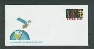 Aerogramme Air Letter Sheet UC58 36c On Lt Blue Mint Entire W/Weather Sta