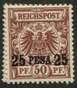 German East Africa SC# 5  o/p 25 PESA 25 on Germany 50pf MH