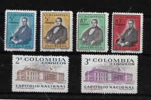 COLOMBIA 1959 BOLIVAR SANTANDER HISTORY NATIONAL CAPITOLIO SET MLH