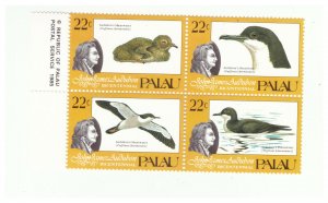 PALAU SC.66a AUDUBON BICENTENARY BLOCK OF 4 MNH EV2