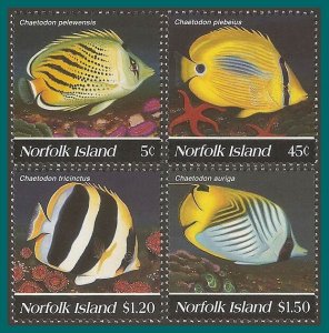 Norfolk Island 1995 Butterflyfish, MNH  #577-580,SG591-SG594