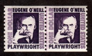 US #1305C Eugene O'Neil Playright Line Pair⭐⭐⭐⭐⭐