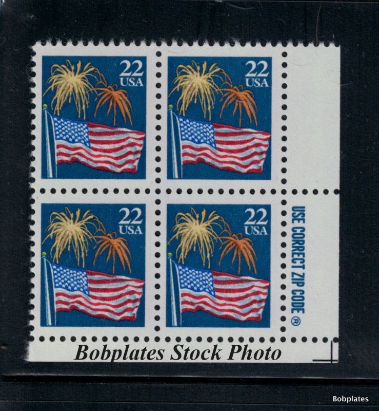 BOBPLATES #2276 Flag & Fireworks Zip Block F-VF NH <=> See Details for Positions