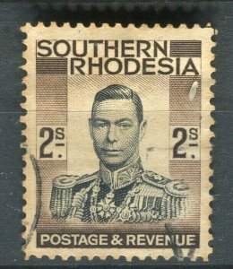 SOUTHERN RHODESIA; 1938 early GVI issue fine used Shade of 2s. value