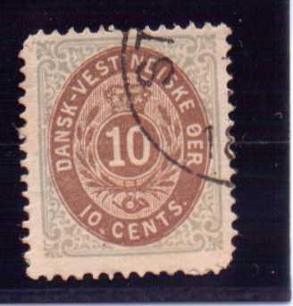 Danish West Indies  Scott#  10  Used