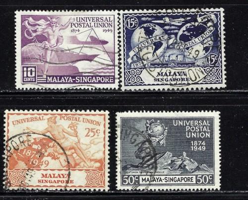 Singapore 23-26 Used 1949 UPU set 