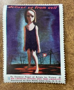 WWII US Home Front War Poster Label #18  her liberation depends on your liberty