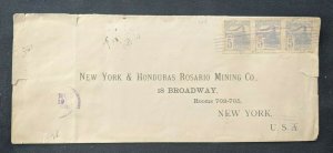 1902 New York and Honduras Rosario Mining Co Advertising Cover New York City USA