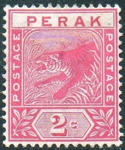 Perak 1892 2c rose MH