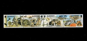 Alderney 1996 - Training Military - Strip of 4 Stamps - Scott #91 - MNH