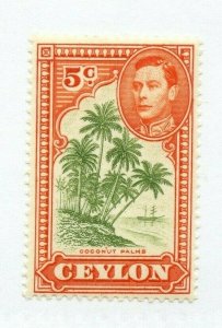 CEYLON #387f * Gibbons, Apostrophe flaw MH Mint hinged, Cat $90 mint stamp
