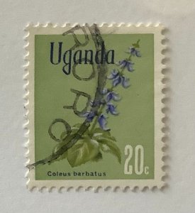 Uganda 1969 Scott 118 used - 20c, Flowers, 	Coleus barbatus