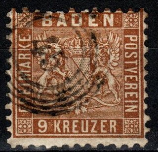 Baden #17  F-VF Used CV $72.50 (X8385)