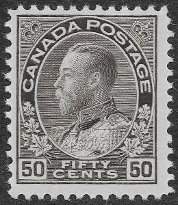 Canada Stamps Scott #120 MH 50c Black Brown KGV SCV $80