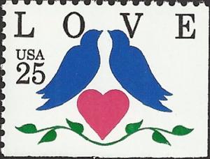 # 2441 MINT NEVER HINGED LOVE STAMP 2 DOVES