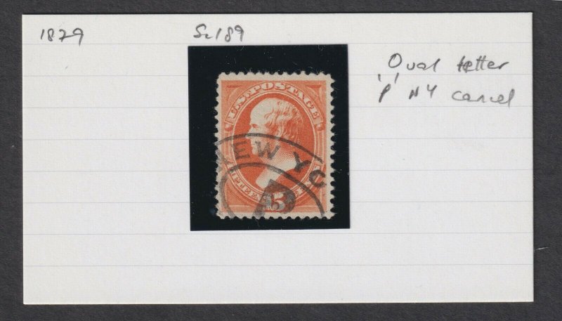 Scott # 189 Used  VF Beautiful Stamp!