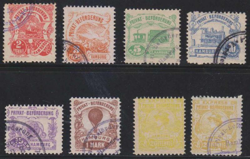 GERMANY PRIVATE POST HAMBURG 1888 HAMMONIA Michel 11-16 & 18 (2x) FULL SETS €151