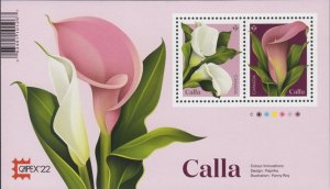 Canada 2022 MNH Stamps Souvenir Sheet Scott 3319c Flowers Calla Philately