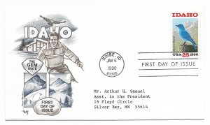 US 2439 25c Idaho Statehood on FDC Marg Cachet w/ Enclosure ECV $12.50