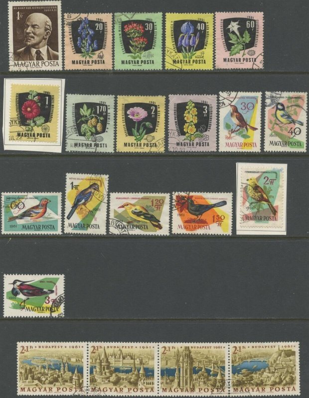 HUNGARY Sc#1346//B223 1961 Year in Mostly Complete Sets Used