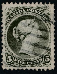 Canada 26 used VF light cancel 5c slate green