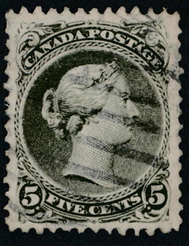 Canada 26 used VF light cancel 5c slate green