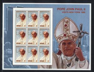 Grenada 2508, 2509a MNH Pope John Paul II, St Patrick's Cathedral 1995. x13090
