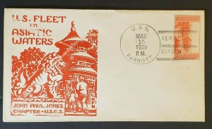 1939 Seattle Washington USS Parrott Destroyer Ship Asiatic Station Naval Cover