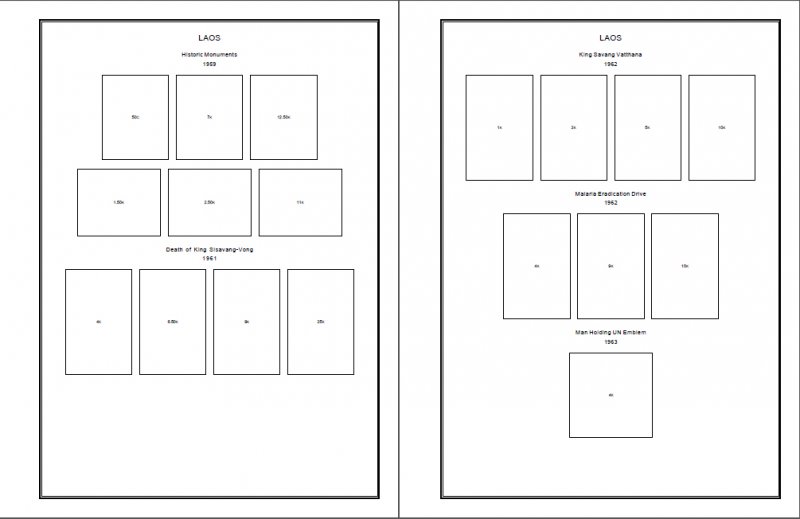 LAOS STAMP ALBUM PAGES 1951-2011 (346 PDF digital pages)