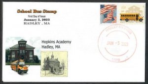 5740-FDC-24c  School Bus (Sheet)-Wally Jr Cachet -#23-A-101-Bullseye-Hadley, MA