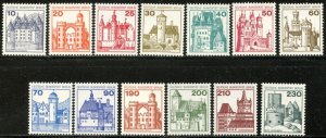 GERMANY BERLIN Sc#9N391-9N403 1977-79 Castles Complete Set OG Mint NH