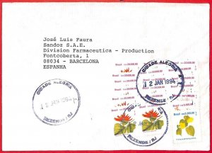 aa3608 - BRAZIL - POSTAL HISTORY -  INFLATION : 328000 Cruzeiros on COVER 1994