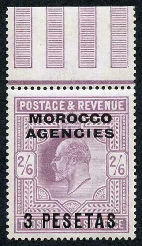 Morocco Agencies SG121a 1907 3p on 2/6 Dull Purple U/M