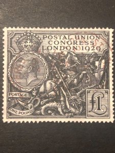 GB KGV 1929, George V, SG438 - Cat: £550 stamp £1 Great Britain stamp