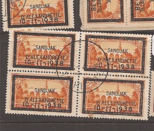 Turkey Alexandretta Sanjak 1938 SC 16 Block of 4 VFU (5cdv) 