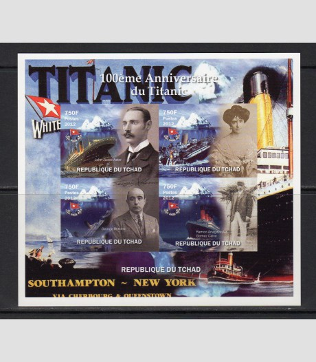 Chad 2012 The Titanic 100th.Anniversary Deluxe Sheet Ungummed mnh.vf