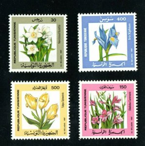 1987 - Tunisia- Tunisie- Flora- Flowers- Fleurs- Roses- Complete set 4v.MNH** 