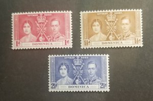 Dominica 1937 Queen Elizabeth King George Coronation Stamp Lot MNH z4404 