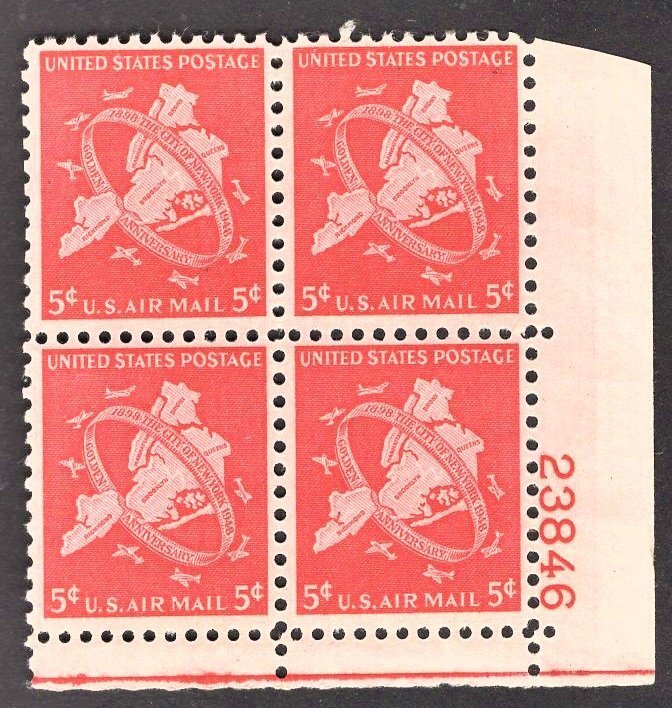US Stamp #C38 5c Bright Carmine Five Boroughs MINT NH OG SCV $3.50