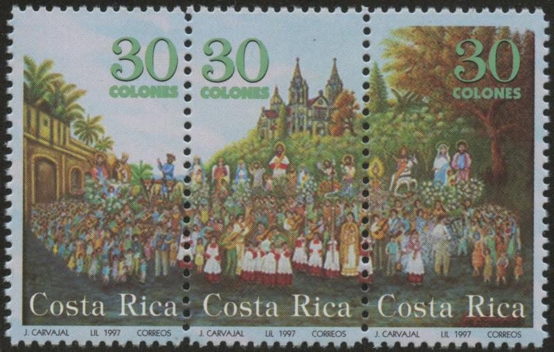 Costa Rica 1997 MNH Stamp Strip | Scott #496 | Holy Family | CRE73