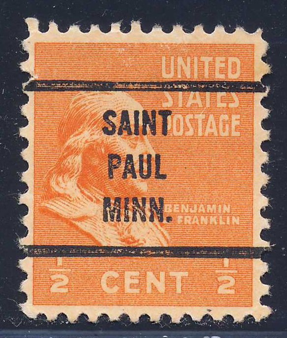 Saint Paul MN, 803-63 Bureau Precancel, ½¢ Franklin