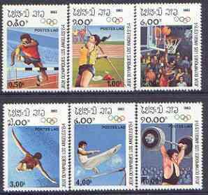 Laos 1983 Los Angeles Olympics (1st issue) perf set of 6 ...