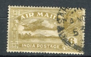 INDIA; 1929 early GV Airmail issue fine used 6a. value